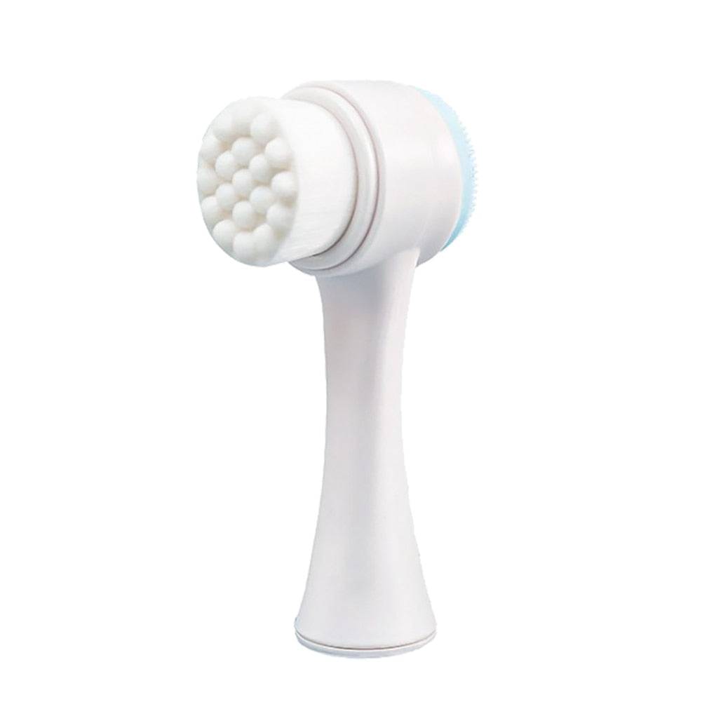 Silicone Face Cleansing Brush Double-Sided Facial Cleanser Blackhead Removal Product Pore Cleaner Exfoliator Face Scrub Brush