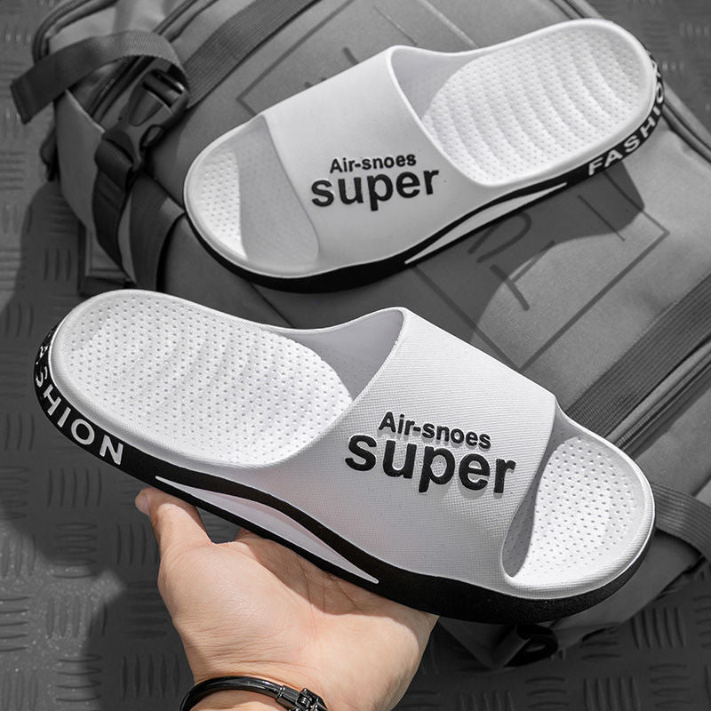 Home travel sandals fashion bathing slippers personality Korean students' indoor anti odor anti slip soft bottom beach shoes