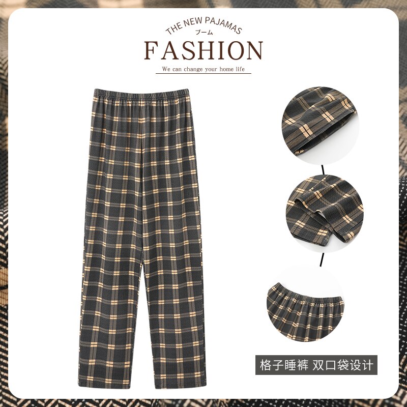 New Style Hot Sale Cotton Plaid Pajama Pants For Adluts Home Furnishing Cotton Trousers Cotton Pajama Men Sleep Bottom Home Wear