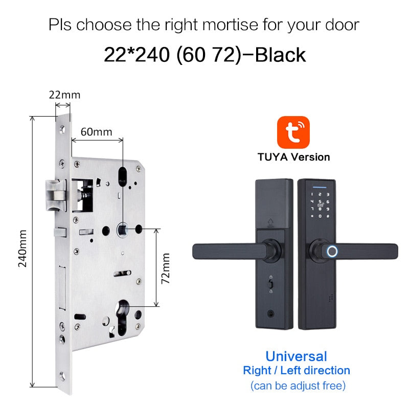 Tuya Biometric Fingerprint Lock, Security Intelligent Smart Lock With WiFi APP Password RFID Unlock,Door Lock Electronic Hotels