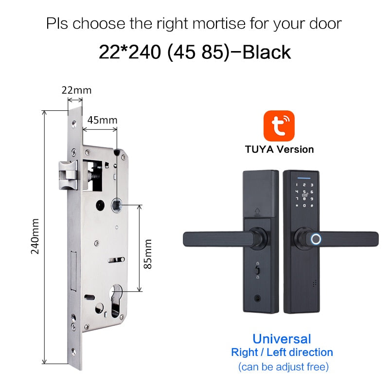 Tuya Biometric Fingerprint Lock, Security Intelligent Smart Lock With WiFi APP Password RFID Unlock,Door Lock Electronic Hotels