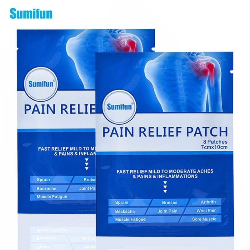 Sumifun 8/16/40/64Pcs Pain Relief Patch Blue Muscle Pain Wrist Pain Bruises Stress Relaxation Medical Plaster Joint Pain Killer