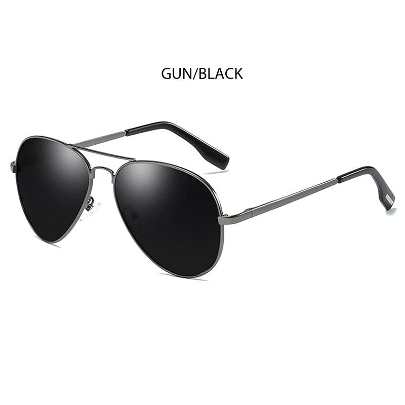 FUQIAN Classic Pilot Polarized Sunglasses Men Fashion Metal Sun Glasses Women Black Driving Eyeglasses Goggle UV400