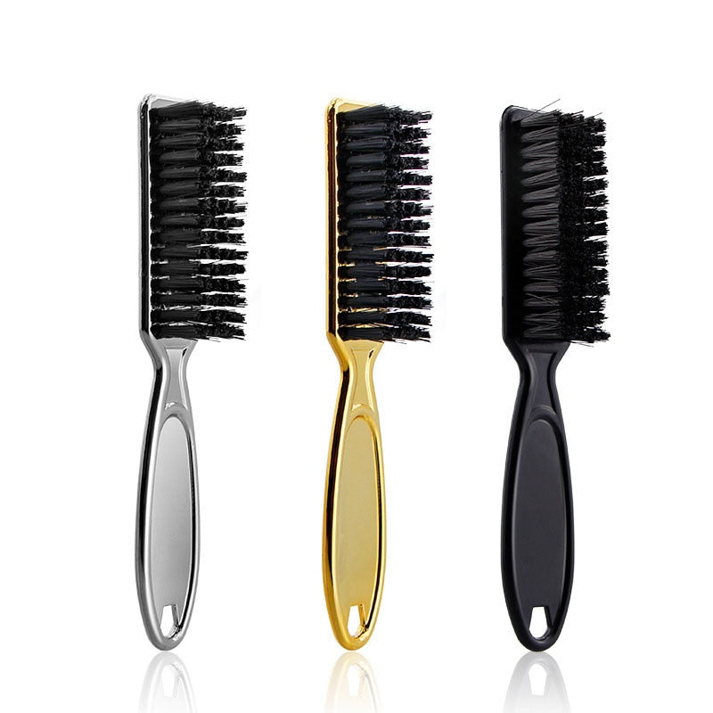 Plastic Handle Hairdressing Soft Hair Cleaning Brush Barber Neck Duster Broken Hair Remove Comb Hair Styling Tools Comb Gold