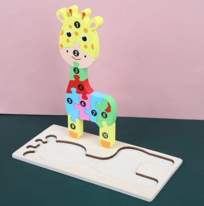 Baby Wooden 3D Puzzles For Kids Toddler Montessori Toys Dinosaur Animal Wood Jigsaw Puzzle Game Educational Toys For Children