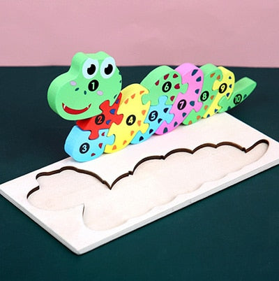 Baby Wooden 3D Puzzles For Kids Toddler Montessori Toys Dinosaur Animal Wood Jigsaw Puzzle Game Educational Toys For Children