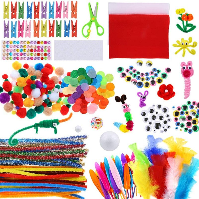 Arts and Crafts Supplies for Kids All in One DIY Crafting School Kindergarten Homeschool Supplies Arts Set Toys for Children