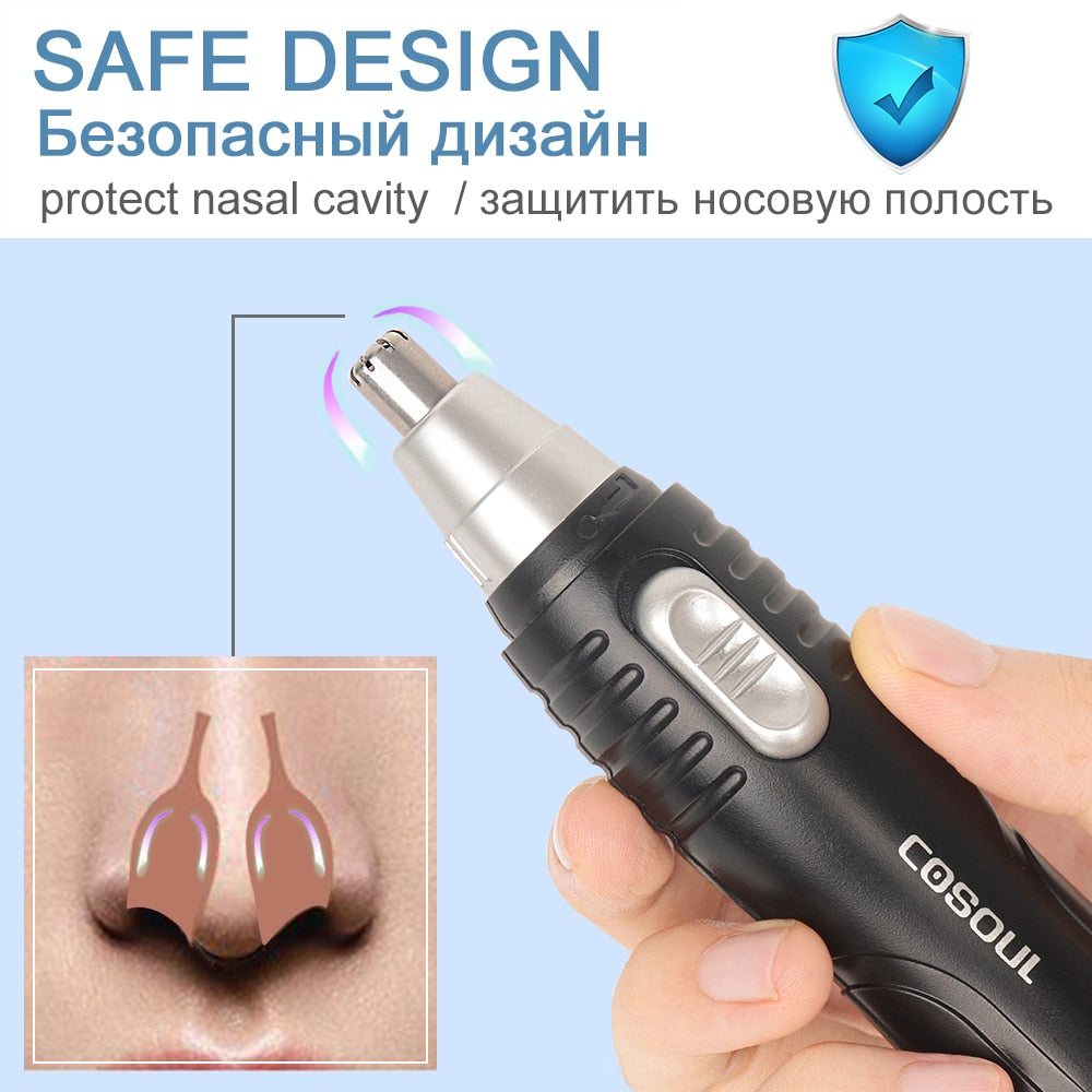 Nose Hair Clipper Trimmer  Safe Design Electric Nose Hair Trimmer Shaver Epilator Ear Razor Stainless Steel Blade Waterproof