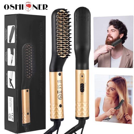 Professional Hair Comb Brush Beard Straightener Multifunctional Hair Straightening Comb Hair Curler Fast Heating Styling Tools