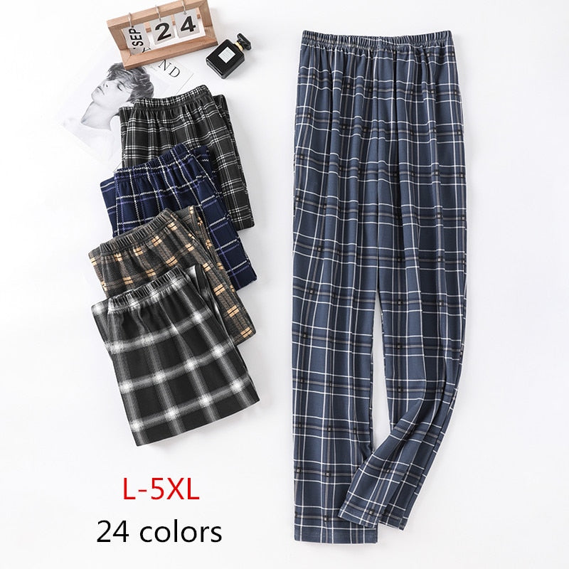 New Style Hot Sale Cotton Plaid Pajama Pants For Adluts Home Furnishing Cotton Trousers Cotton Pajama Men Sleep Bottom Home Wear