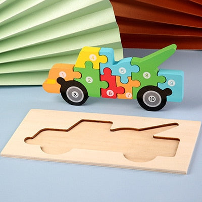 Baby Wooden 3D Puzzles For Kids Toddler Montessori Toys Dinosaur Animal Wood Jigsaw Puzzle Game Educational Toys For Children