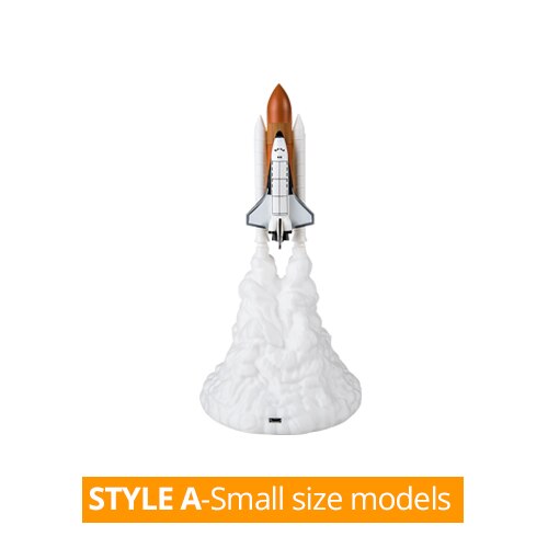 3D Print Night Light USB Lamp For Space Fans Space Shuttle Rocket Lamp Rechargeable Nightlight Living Room Bedroom Decoration