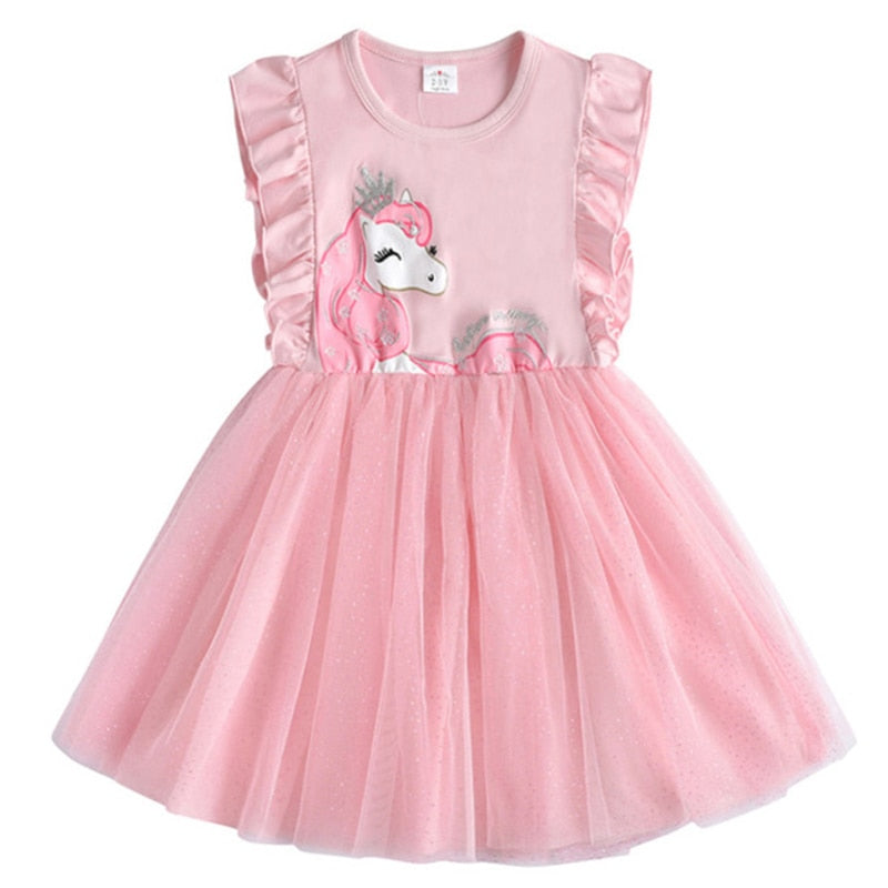 Vestido Infantil Kids Summer Princess Dress Girls Performance Costumes Children Birthday Party School Casual Unicorn Dresses