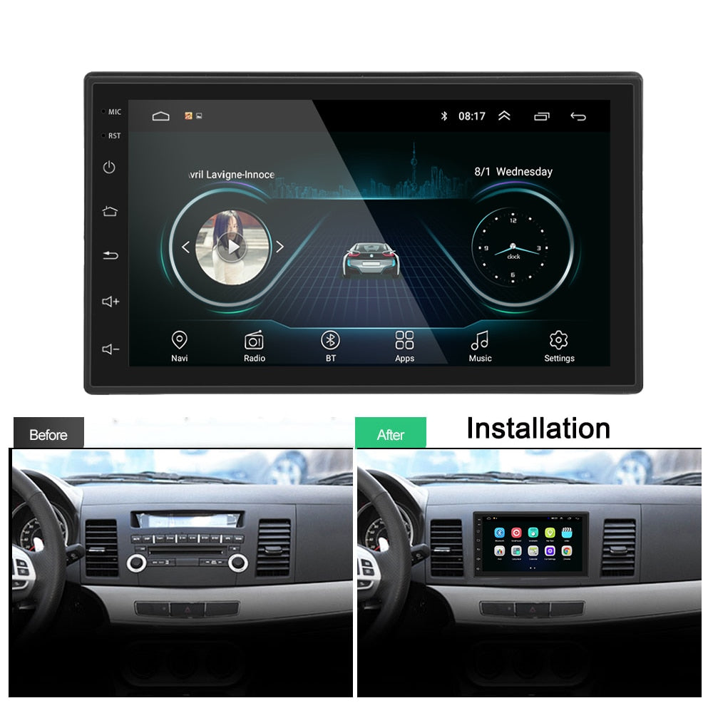 Podofo 2 din Android Car Multimedia Player 2din autoradio Navigation For Volkswagen Nissan Hyundai Kia Toyota Skoda Universal