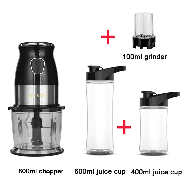 BPA FREE 500W Portable Personal Blender Mixer Food Processor With Chopper Bowl 600ml Juicer Bottle Meat Grinder Baby Food Maker