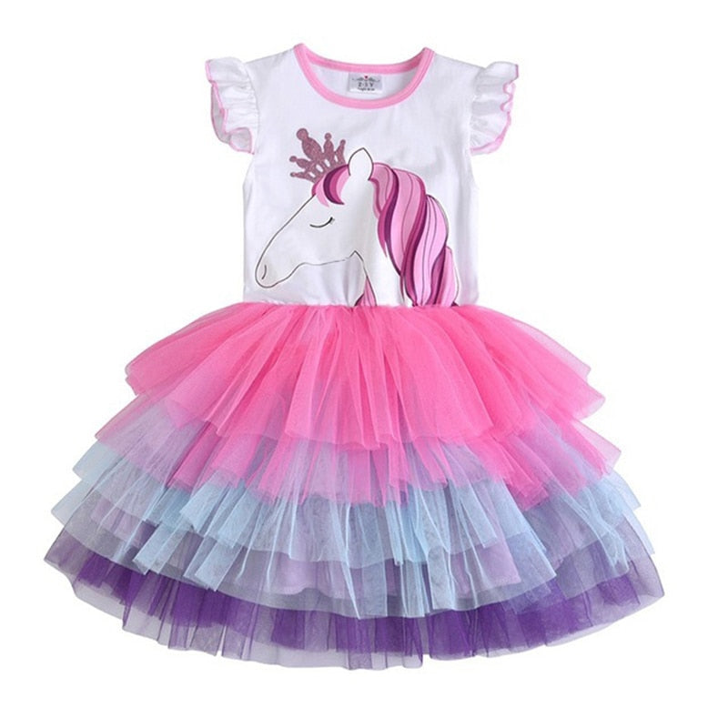 Vestido Infantil Kids Summer Princess Dress Girls Performance Costumes Children Birthday Party School Casual Unicorn Dresses