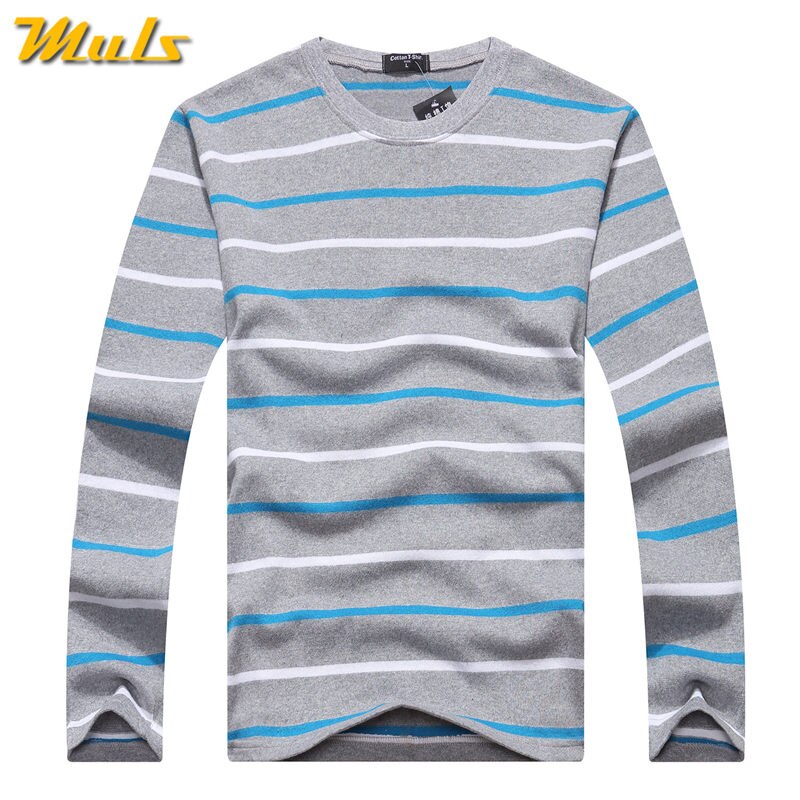 Cotton T-shirts Men Long Sleeve Mens TShirt Spring Autumn Brand Striped Male T shrits Dress Global Shopping Festival Drop-Ship