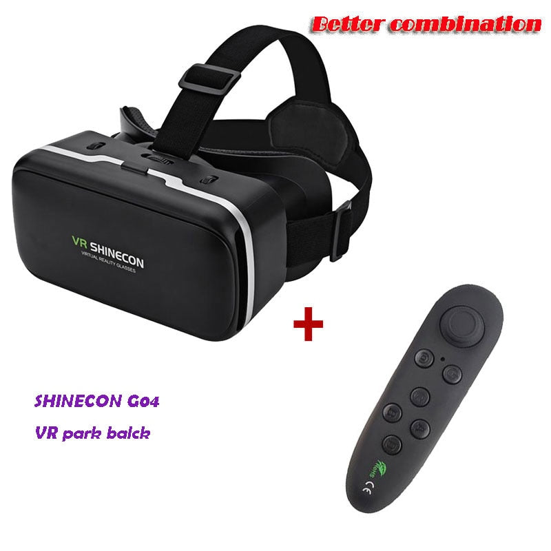 SHINECON G04 VR Glasses box headset for 4.7-6.0 inches Mobile phone package with accessories vr controller economical Universal