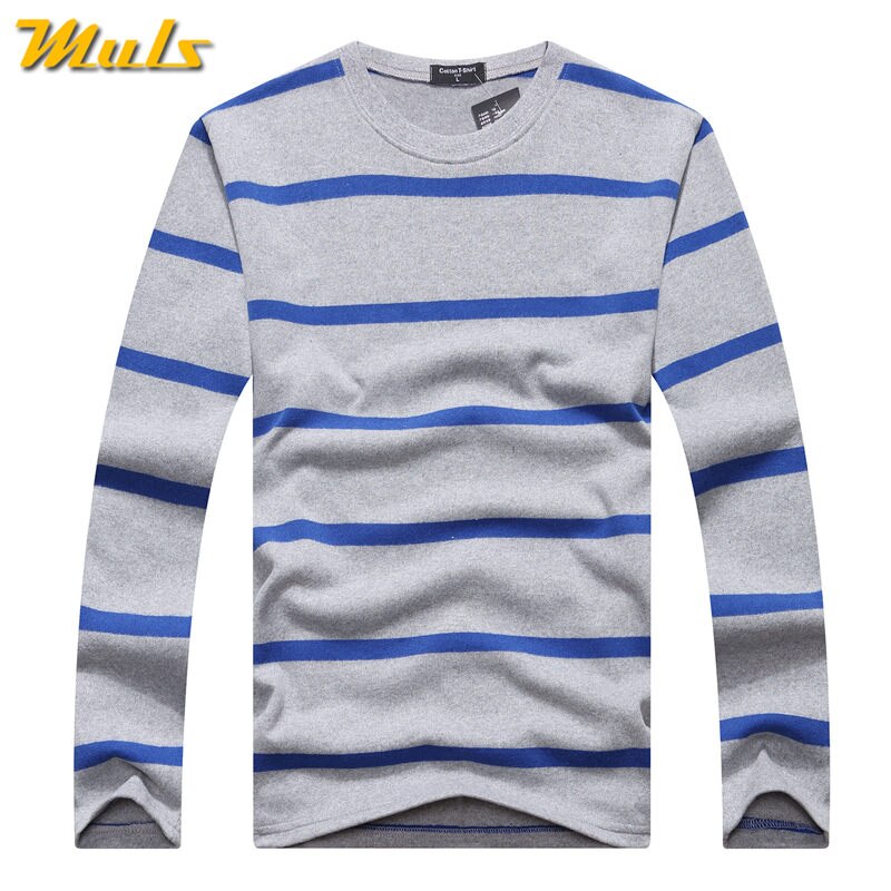 Cotton T-shirts Men Long Sleeve Mens TShirt Spring Autumn Brand Striped Male T shrits Dress Global Shopping Festival Drop-Ship