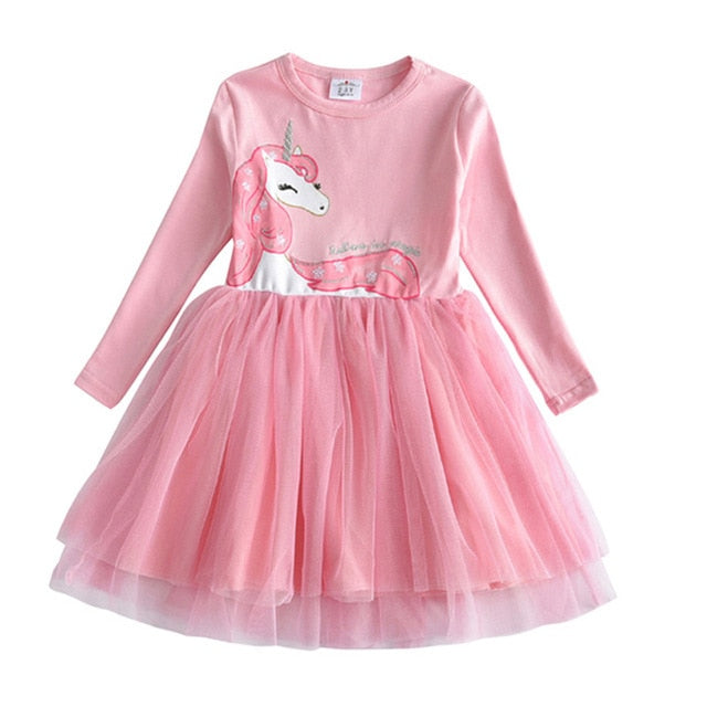 VIKITA Kids Princess Dress Children Heart Design Dress Toddlers Birthday Party Sequins Vestidos Girls Christmas New Year Clothes