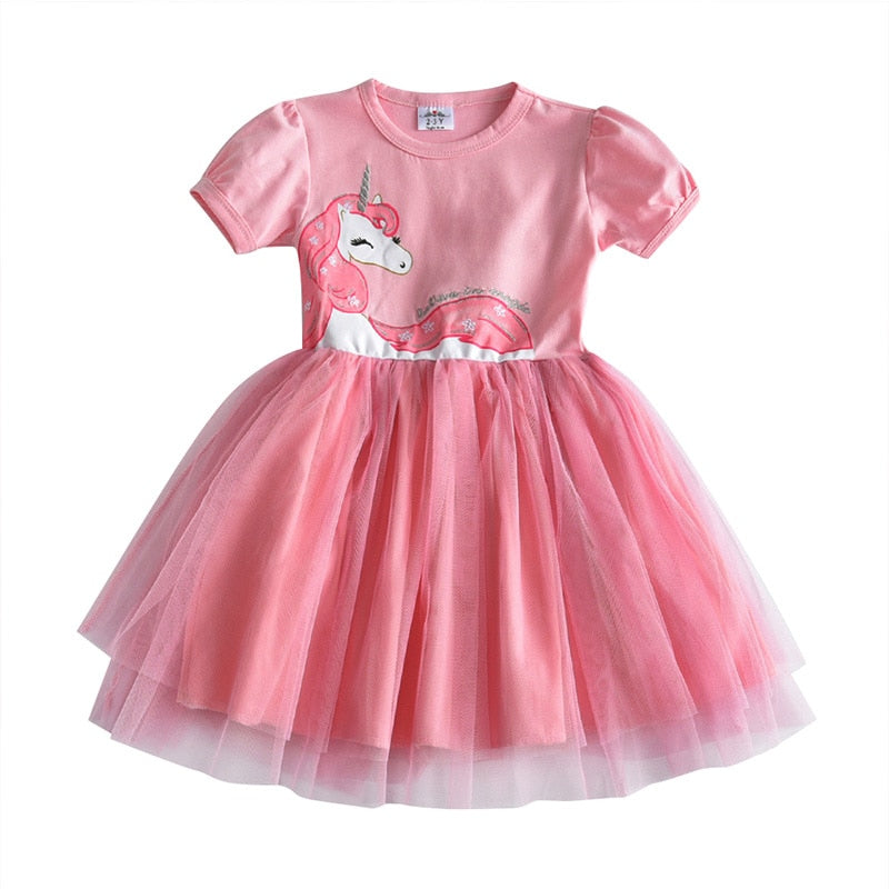 Vestido Infantil Kids Summer Princess Dress Girls Performance Costumes Children Birthday Party School Casual Unicorn Dresses