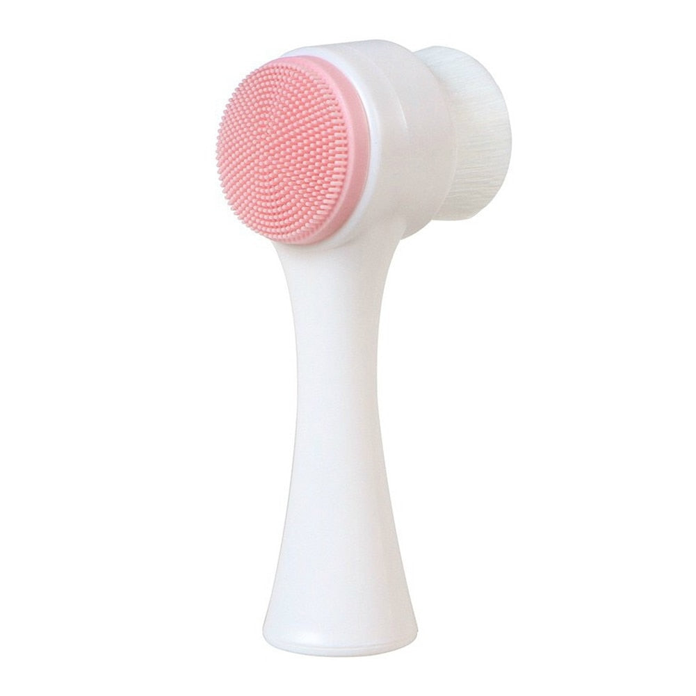 Silicone Face Cleansing Brush Double-Sided Facial Cleanser Blackhead Removal Product Pore Cleaner Exfoliator Face Scrub Brush