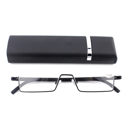 Comfy Light Half Frame Reading Glasses TR90 Resin Foldable Presbyopic Glasses Unisex For Women&Men Fashion with Eyewear Case