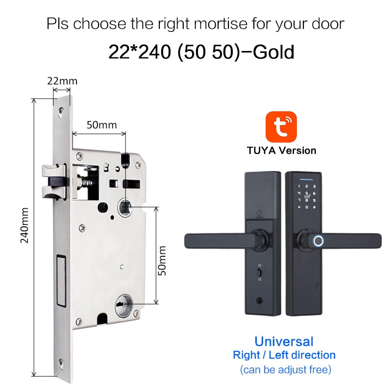 Tuya Biometric Fingerprint Lock, Security Intelligent Smart Lock With WiFi APP Password RFID Unlock,Door Lock Electronic Hotels