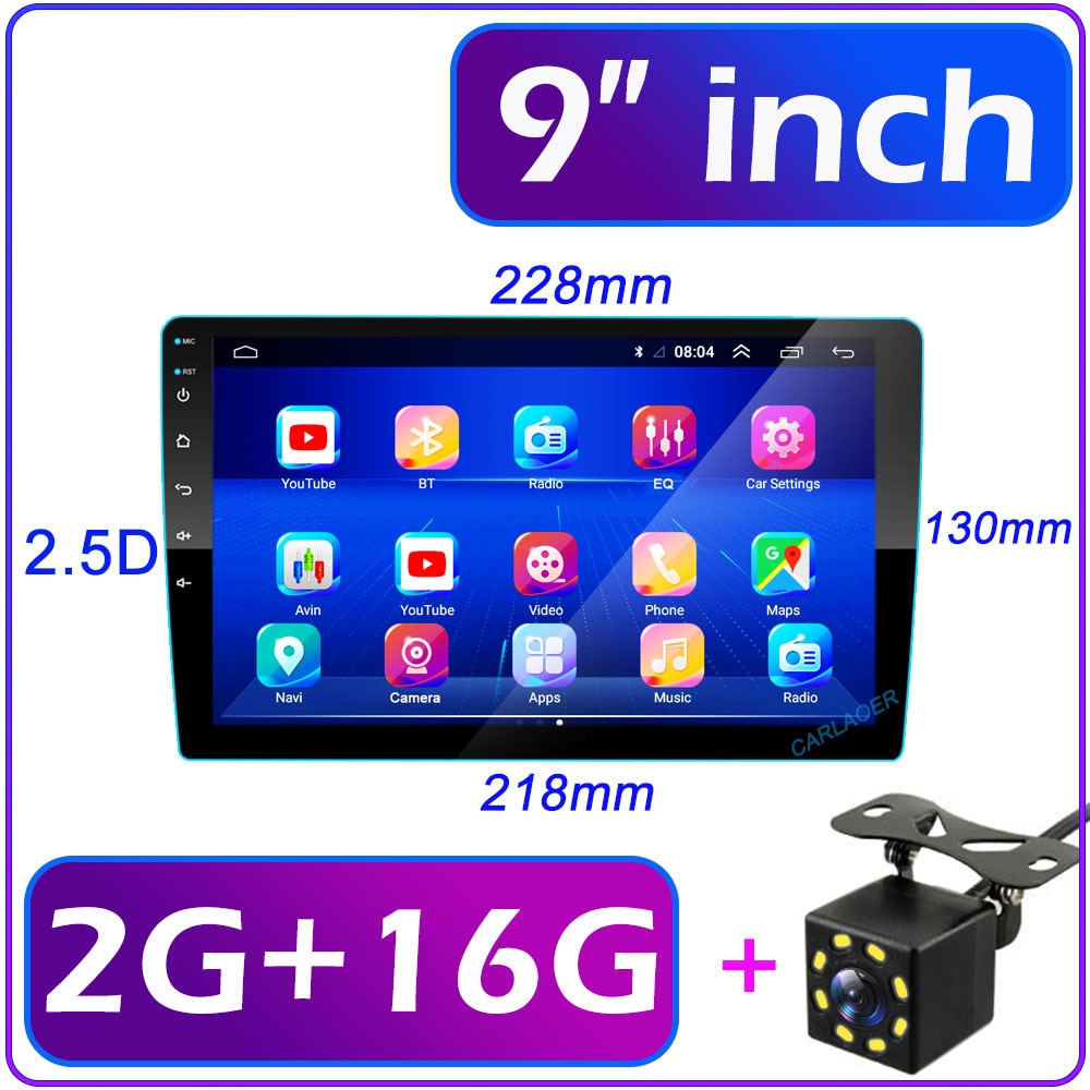 2 Din Android 7 9 10 Inch Car Multimedia Video Player Universal 2DIN Stereo Radio GPS For Volkswagen Nissan Hyundai Kia Toyota