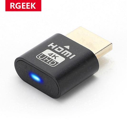 RGeek 4K HDMI-compatible Virtual Display HDMI DDC Dummy Plug EDID Display Emulator Adapter Support 3840*2160 60Hz Bitcoin Mining