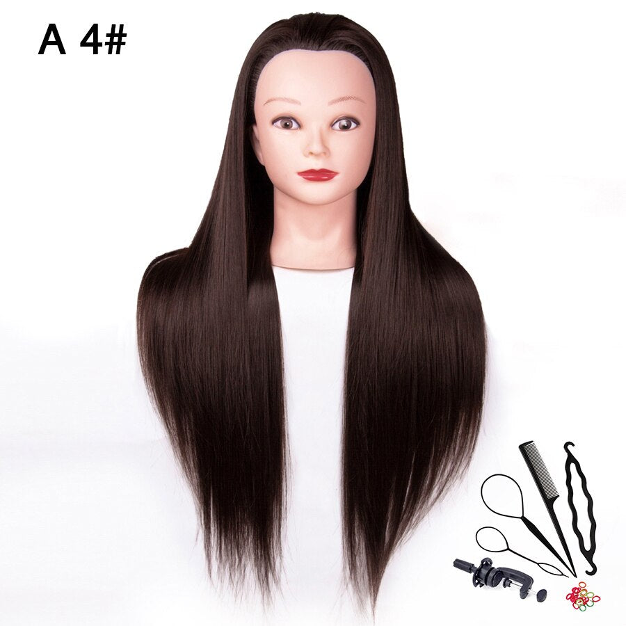 synthetic Best Quality Hair Mannequins Salon Hairdressing Hair Styling Training Head Hair Practice And Holder Hairstyle Practice