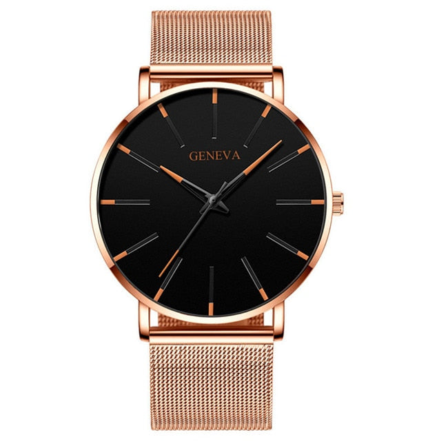 2022 Minimalist Men's Fashion Ultra Thin Watches Simple Men Business Stainless Steel Mesh Belt Quartz Watch relogio masculino