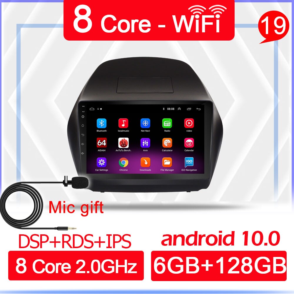 Car Android 10 Player For Hyundai Tucson IX35 2010 2011 2012 2013 2014 2015 2din Radio Multimedia GPS 2 din For Tesla style