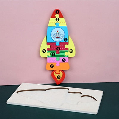 Baby Wooden 3D Puzzles For Kids Toddler Montessori Toys Dinosaur Animal Wood Jigsaw Puzzle Game Educational Toys For Children