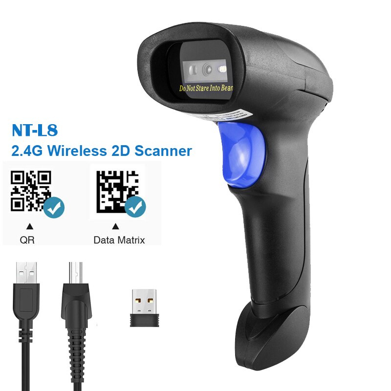 NETUM L8S Wireless 2D Barcode Scanner with Stand Automatic Sensing Scanning QR Bar code Reader PDF417 for mobile payment