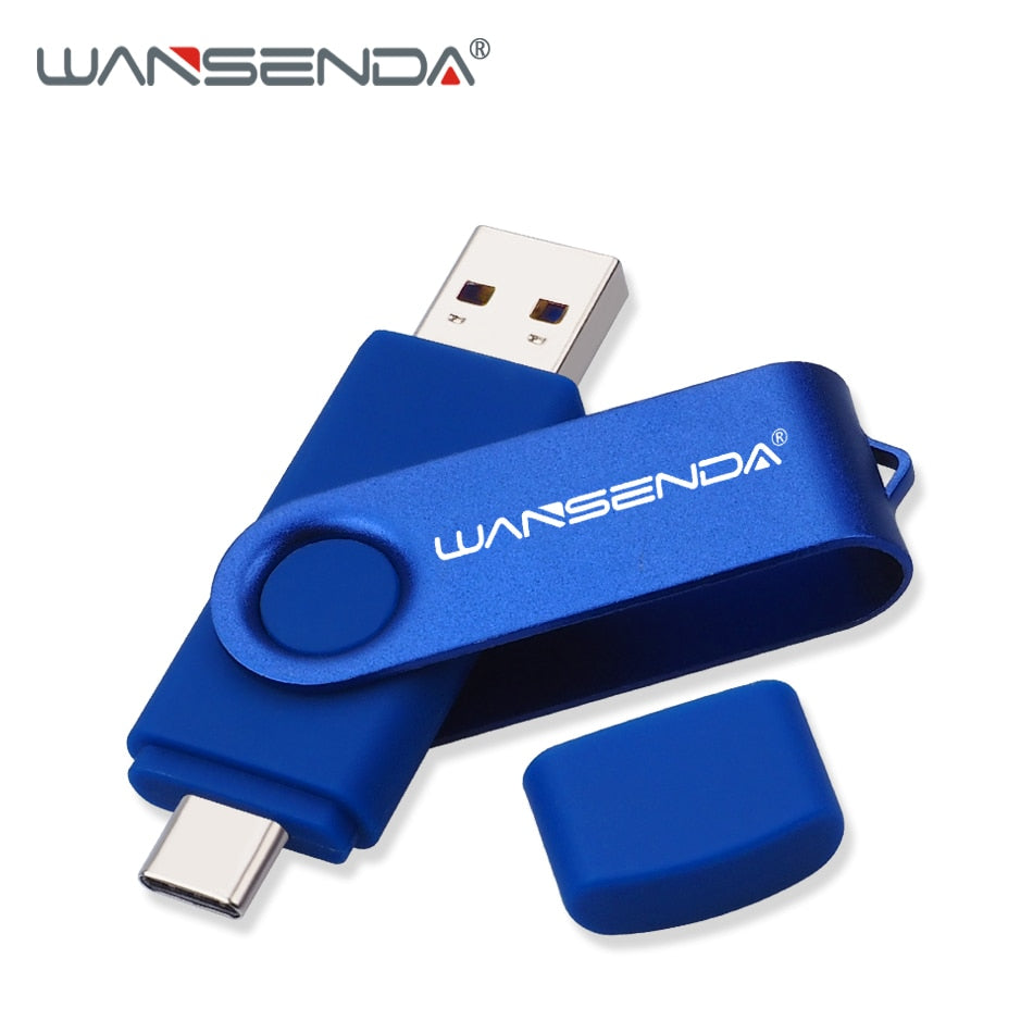 New WANSENDA USB 3.0 TYPE C USB Flash Drive OTG Pen Drive 512GB 256GB 128GB 64GB 32GB 16GB USB Stick 2 in 1 High Speed Pendrive