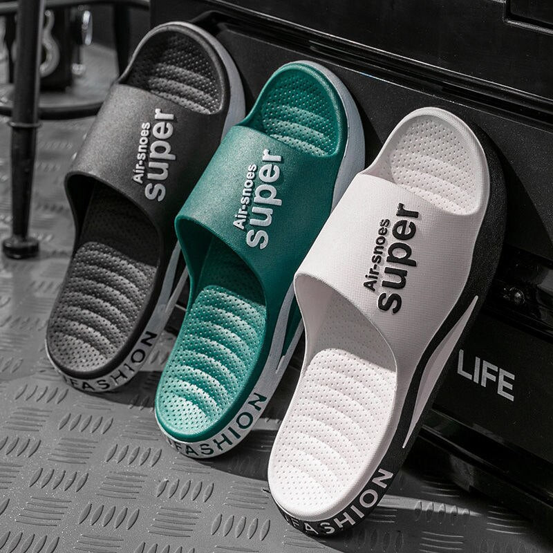 Home travel sandals fashion bathing slippers personality Korean students' indoor anti odor anti slip soft bottom beach shoes