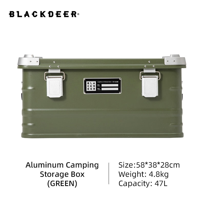 BLACKDEER 47L Aluminum Alloy Box Outdoor Camping Storage Box High-capacity Move House Travel Sundries Trunk Portable Case