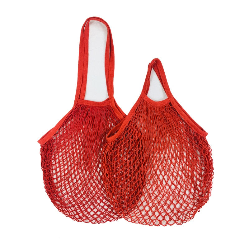 Reusable Fruit Vegetable Bag Washable Cotton Mesh Grocery Bags Cotton String Bags Net Shopping Bags Mesh Bags for Fruit Storage