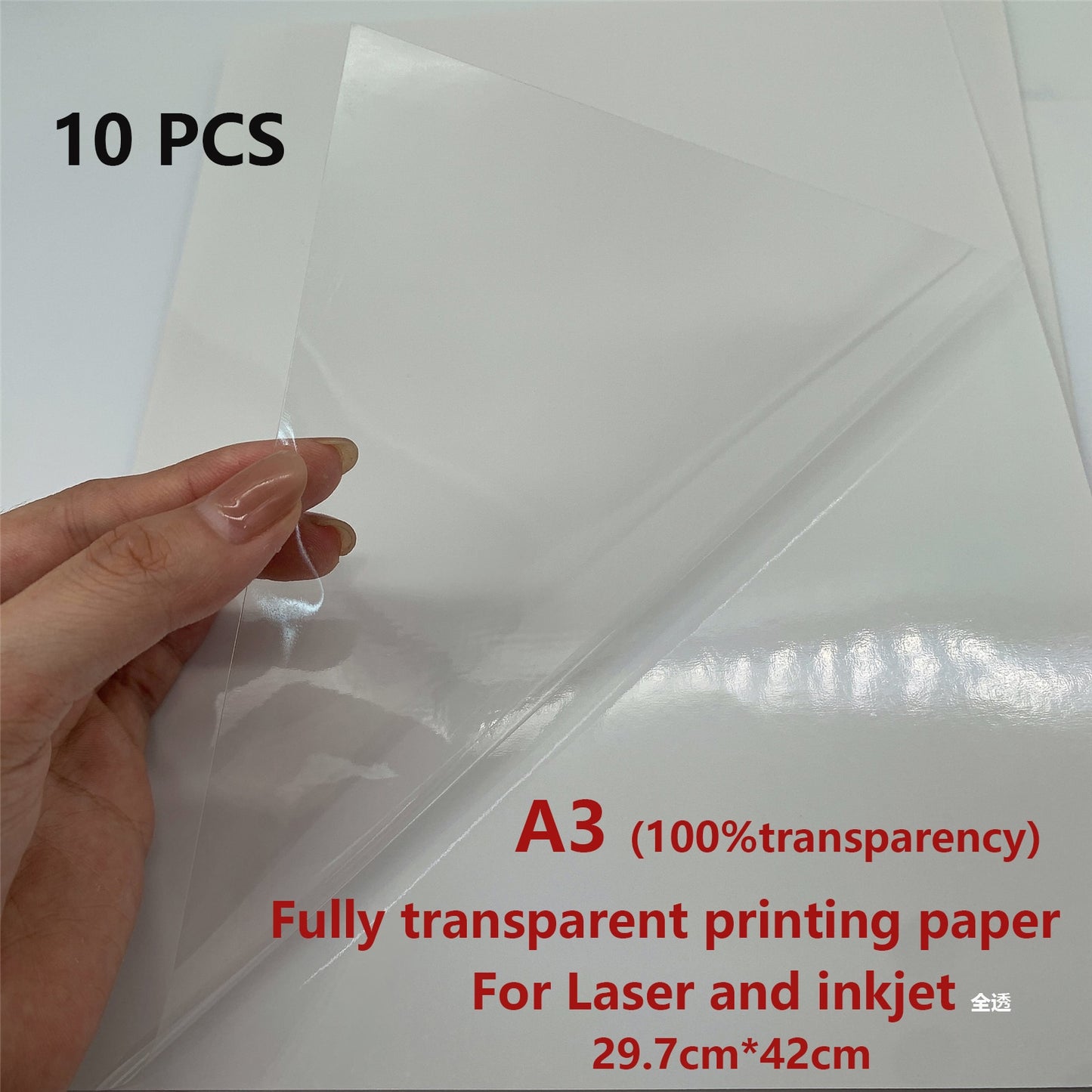 A4 printer paper Transparent Printable Vinyl Sticker Waterproof Self-Adhesive paper 210*297mm for For Inkjet and laser Printer