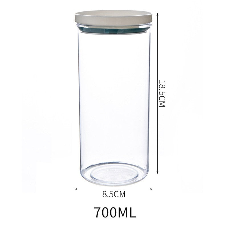 WBBOOMING 2 Different Color Sealed Ring Bottles Kitchen Storage Box Transparent Food Canister Keep Fresh New Clear Container