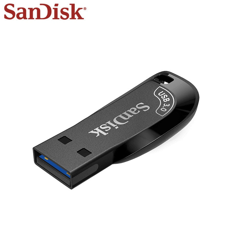 Original SanDisk Ultra Shift USB 3.0 Flash Disk 128GB 64GB 32GB Mini Key Pendrive Black Flash Drive Memory Stick For Computer