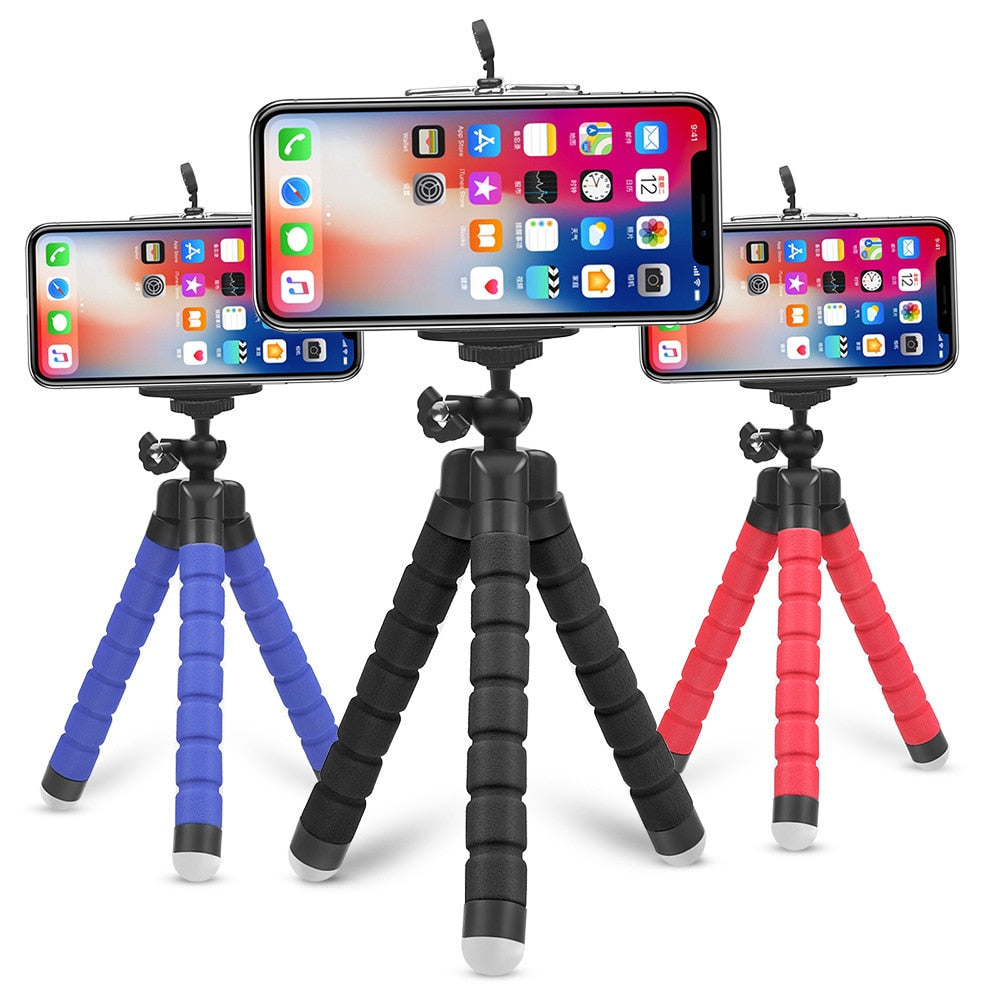 Tripod for Camera Mini Flexible Octopus Tripod for Xiaomi Huawei Phone Clip with Sponge Tripod Adjustable Cellphone Tripod