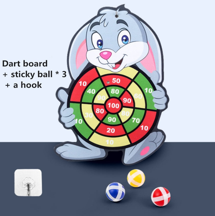 Children Cartoon Animal Dart Board Sticky Ball Rabbit Family Interactive Educational Toy Christmas Gift