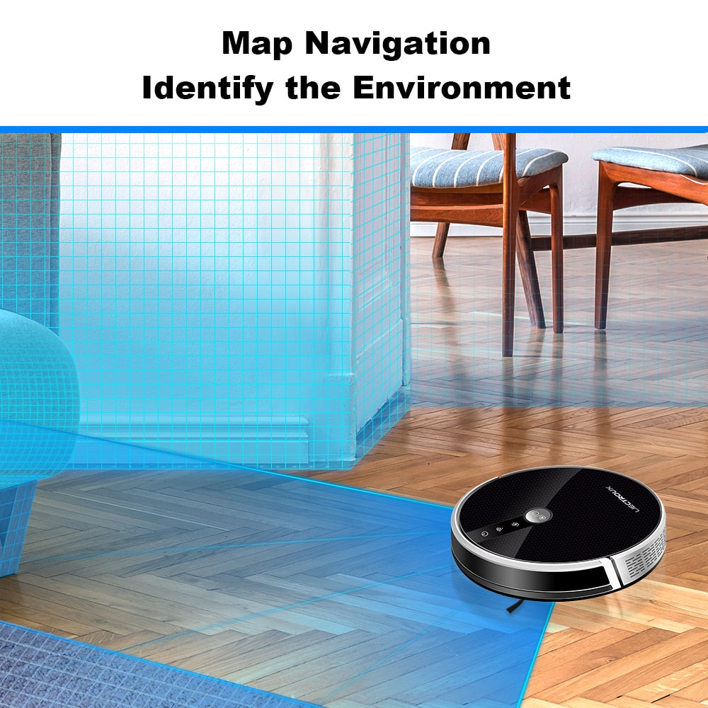 LIECTROUX C30B Robot Vacuum Cleaner AI Map Navigation,Memory,Smart Partition,WiFi App,6000Pa Suction,Electric Water Tank,Wet Mop