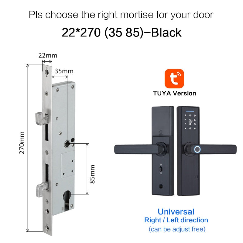 Tuya Biometric Fingerprint Lock, Security Intelligent Smart Lock With WiFi APP Password RFID Unlock,Door Lock Electronic Hotels