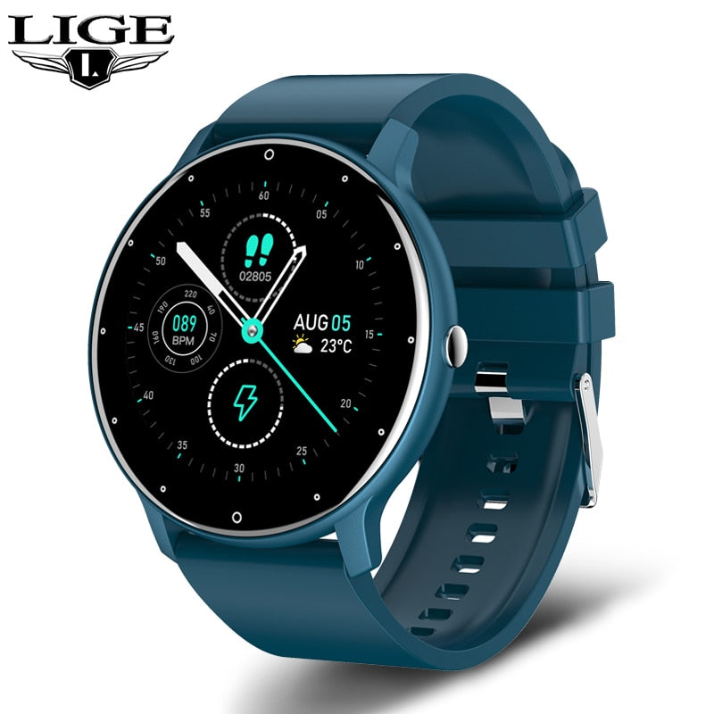 LIGE 2022 New Men Smart Watch Real-time Activity Tracker Heart Rate Monitor Sports Women Smart Watch Men Clock For Android IOS