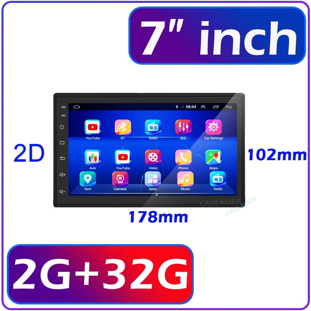 2 Din Android 7 9 10 Inch Car Multimedia Video Player Universal 2DIN Stereo Radio GPS For Volkswagen Nissan Hyundai Kia Toyota