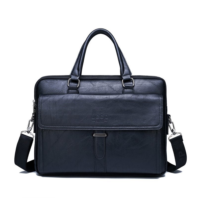 JEEP BULUO  Men Business Bag  Set Handbags High Quality Leather Office Bags Totes Male For 14 inch Laptop Briefcase Bags