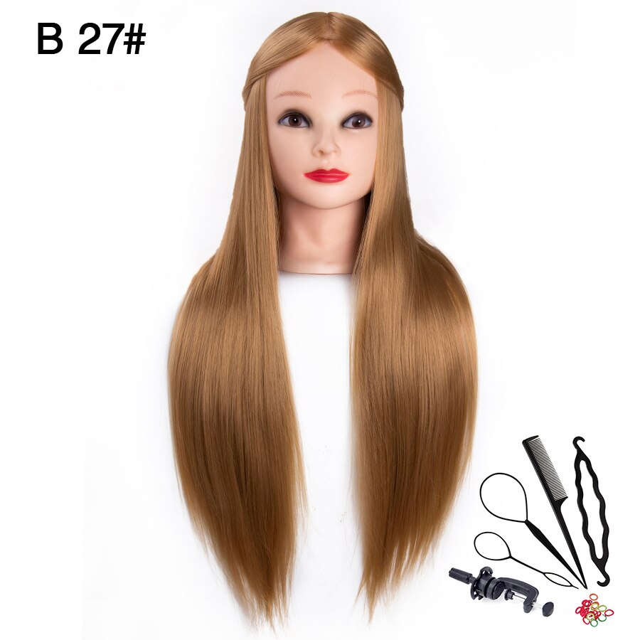 synthetic Best Quality Hair Mannequins Salon Hairdressing Hair Styling Training Head Hair Practice And Holder Hairstyle Practice